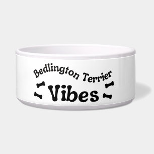 Bedlington Terrier Vibes Ceramic Dog Bowl