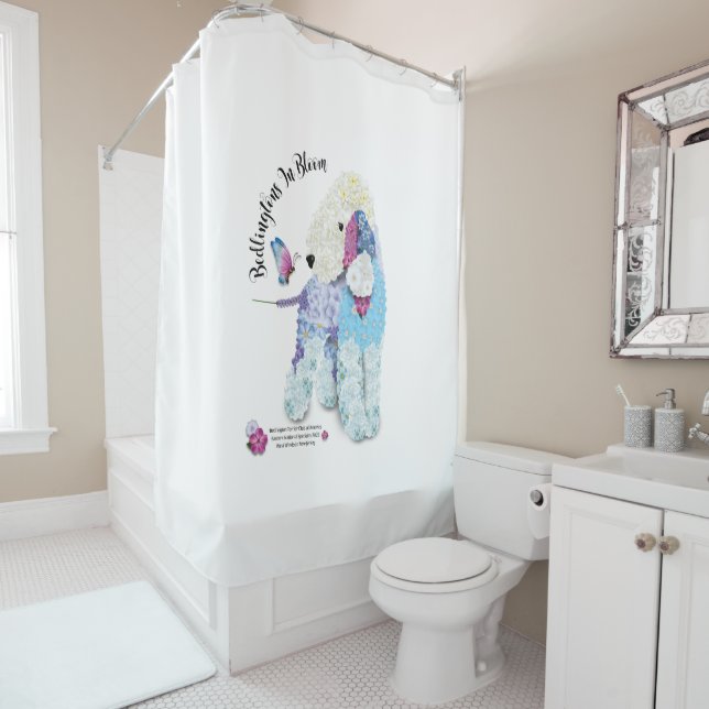 Bedlington's in Bloom Shower Curtain (In Situ)