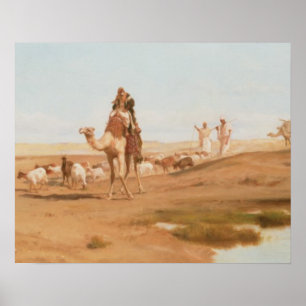 Bedouin in the Desert, 1884 (oil on canvas) Poster