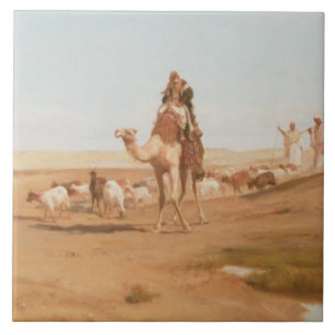 Bedouin in the Desert, 1884 (oil on canvas) Tile