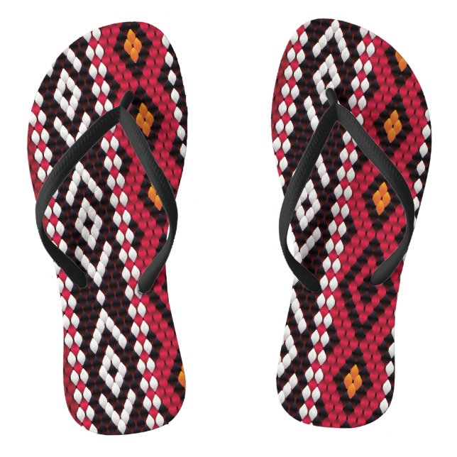 Bedouin Sadu Fabric Pattern Thongs (Footbed)