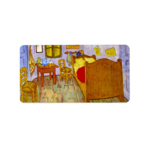 Bedroom at Arles by Vincent Willem van Gogh Label