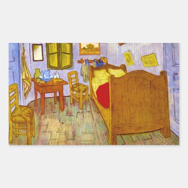 Bedroom at Arles by Vincent Willem van Gogh Rectangular Sticker (Front)