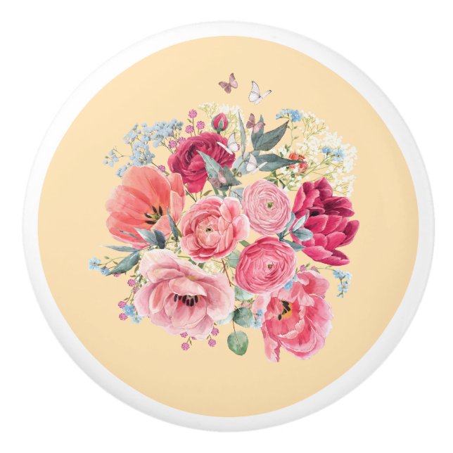 Bedroom Drawer Ceramic knob - Floral  (Front)