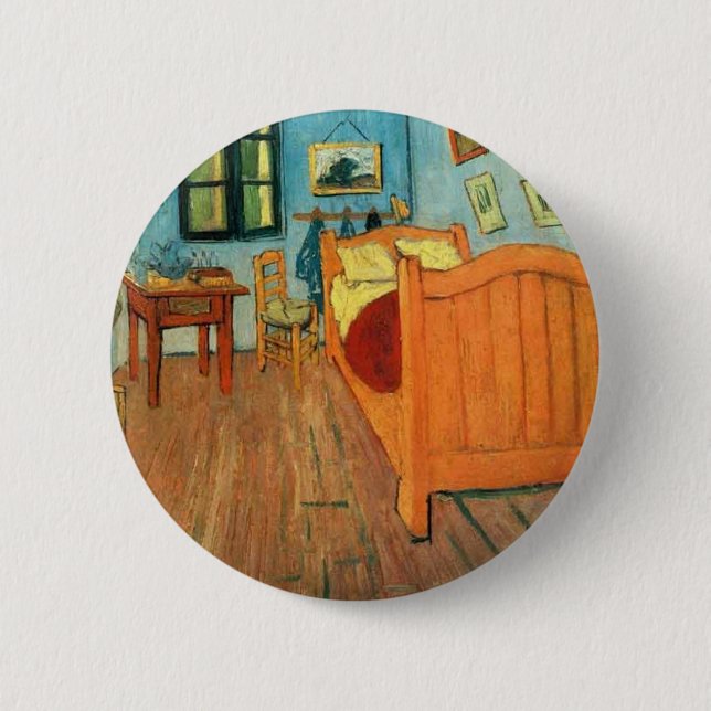 Bedroom in Arles by Vincent Van Gogh 6 Cm Round Badge (Front)