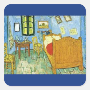 Bedroom in Arles by Vincent Van Gogh Square Sticker