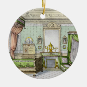 Bedroom in the Renaissance style (colour litho) Ceramic Tree Decoration