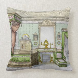 Bedroom in the Renaissance style (colour litho) Cushion