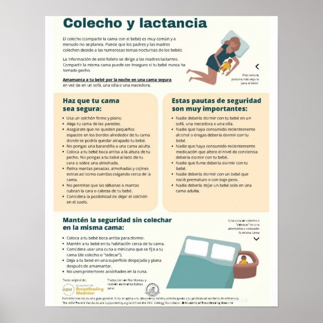 Bedsharing and Breastfeeding Poster (Spanish) (Front)
