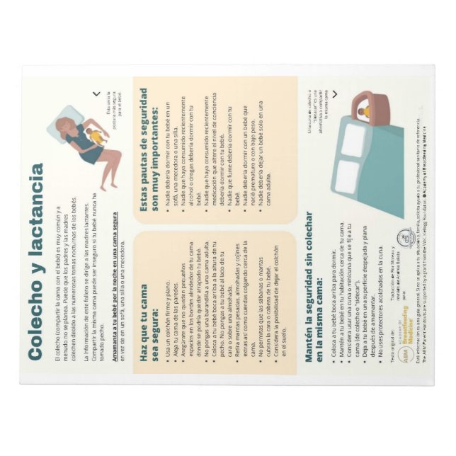 Bedsharing and Breastfeeding Tear-away (Spanish) Notepad (Front)