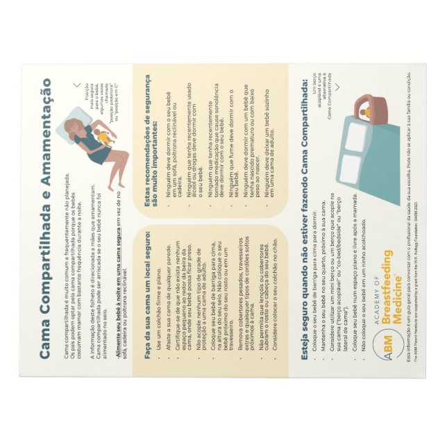 Bedsharing & Breastfeeding Tear-away (Portuguese) Notepad (Front)