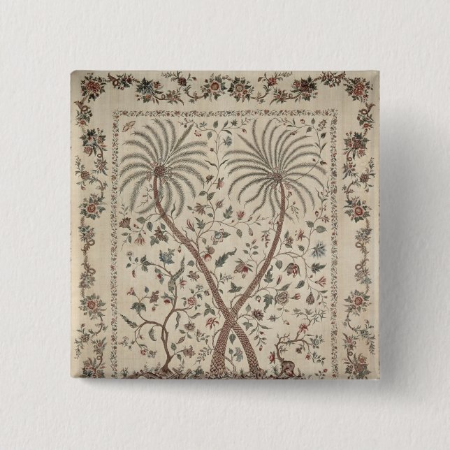 Bedspread with Palm Tree Motifs 15 Cm Square Badge (Front)