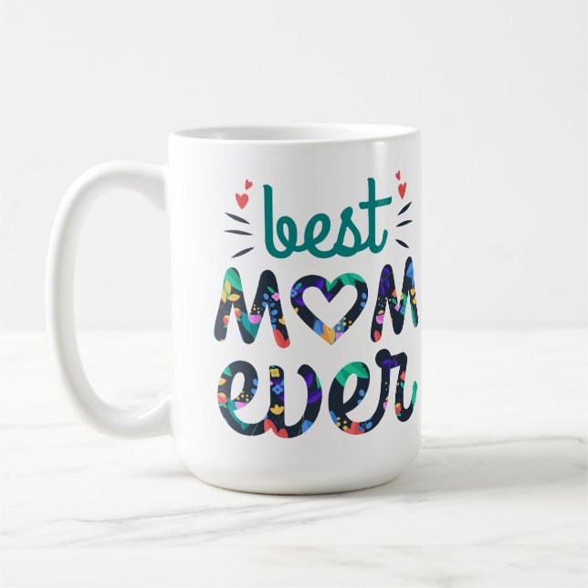 Bedt mum ever cute floral typography coffee mug (Left)