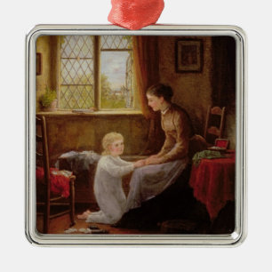 Bedtime, 1890 (oil on panel) metal ornament