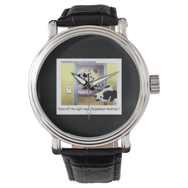 Bedtime 4 Cows Funny Unisex Watch (Front)