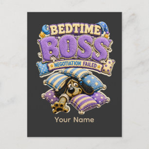 Bedtime Boss Funny Sleep Shirt Postcard