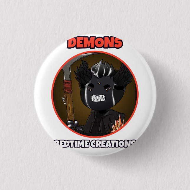 Bedtime Creations Demons Button (Front)