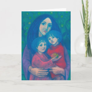 Bedtime fairytale, mother& kids art mothers day card