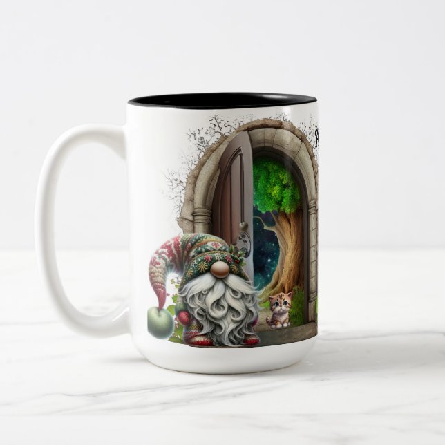 Bedtime Gnome Ceramic  Two-Tone Coffee Mug (Left)
