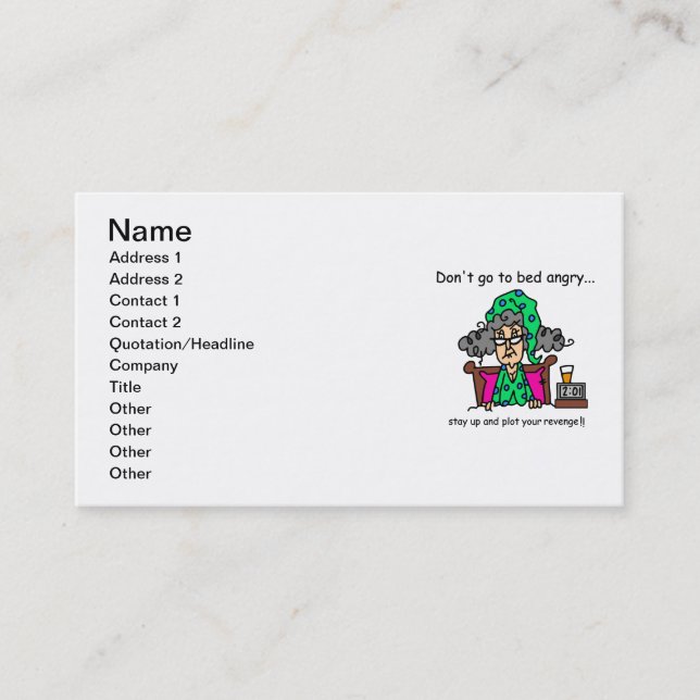 Bedtime Humour Business Card (Front)