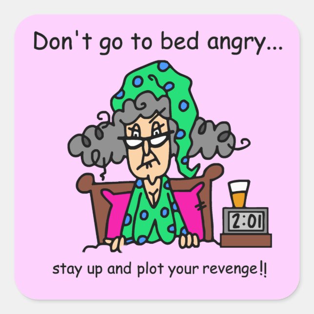 Bedtime Humour Square Sticker (Front)
