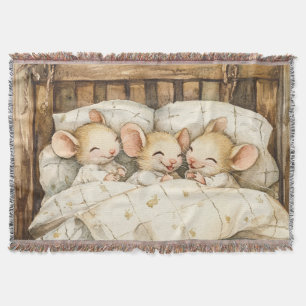 Bedtime Mice Throw Blanket