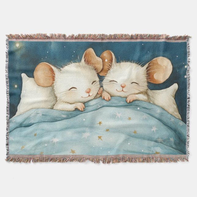 Bedtime Mice Throw Blanket (Front)
