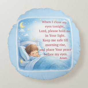 Bedtime Prayer for Kids Round Cushion