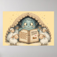 Bedtime Stories by Mum Cute Monster Baby Blanket