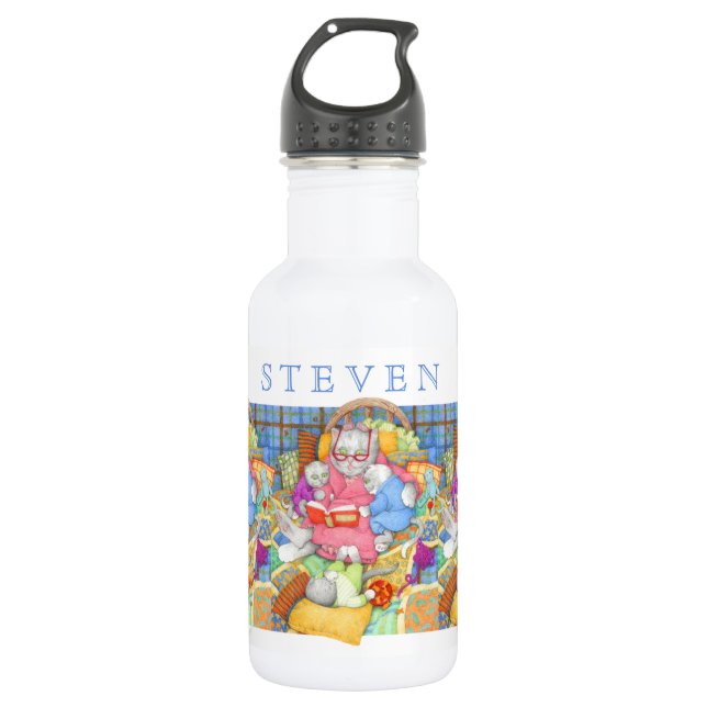 BEDTIME STORY 18 oz Water Bottle (Front)