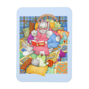 BEDTIME STORY 3x4 Flexible Magnet - Blue