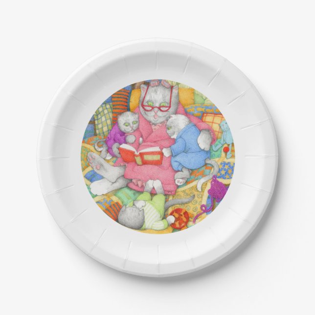 BEDTIME STORY 7" Round Paper Plates (Front)