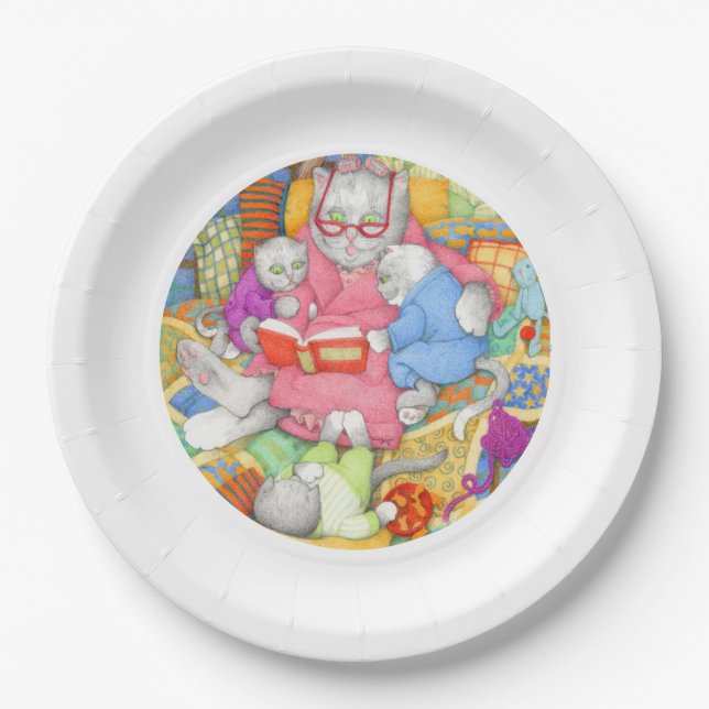 BEDTIME STORY 9" Round Paper Plates (Front)