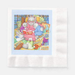 BEDTIME STORY Coined Lunch Paper Napkins - Blue