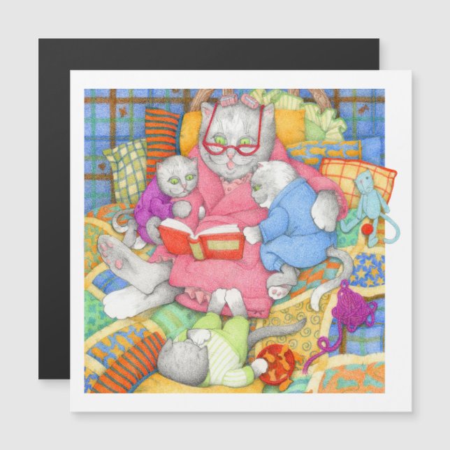 BEDTIME STORY Magnetic Card - White (Front/Back)