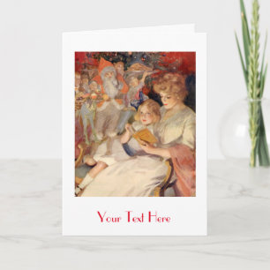 Bedtime Story on Christmas Eve. Holiday Card