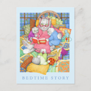 BEDTIME STORY Postcard / Blue