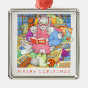 BEDTIME STORY Premium Square Ornament + Text