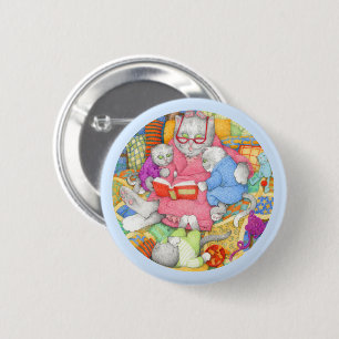 BEDTIME STORY Round Button - Blue