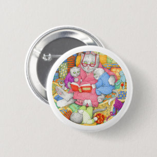 BEDTIME STORY Round Button - White