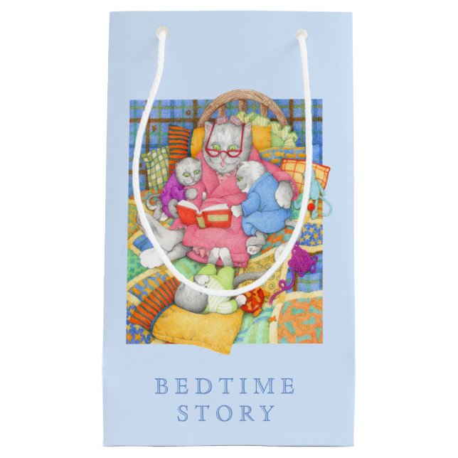 BEDTIME STORY Small Gift Bag - Blue (Front)