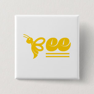Bee 15 Cm Square Badge