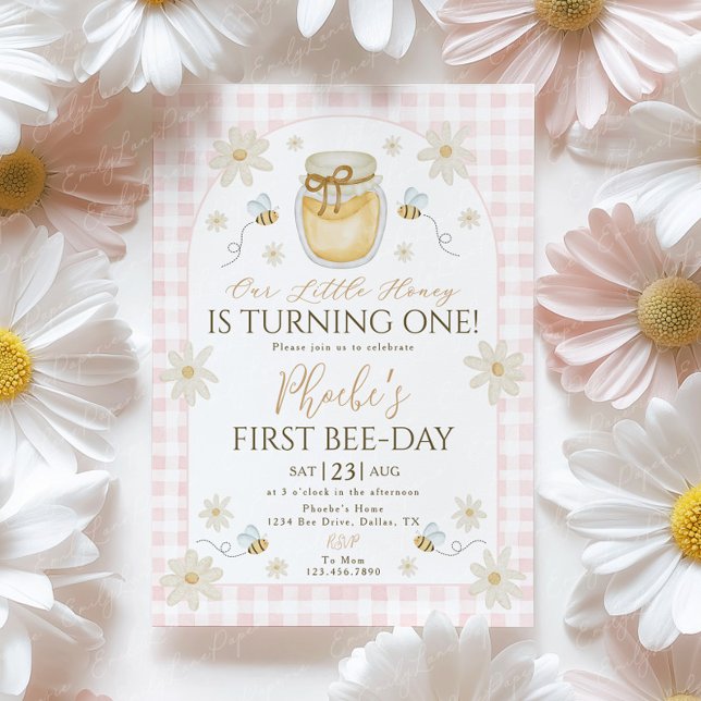 Bee 1st Birthday Invitation (Creator Uploaded)