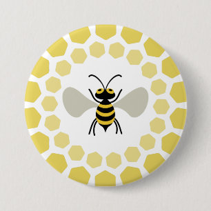 Bee 7.5 Cm Round Badge