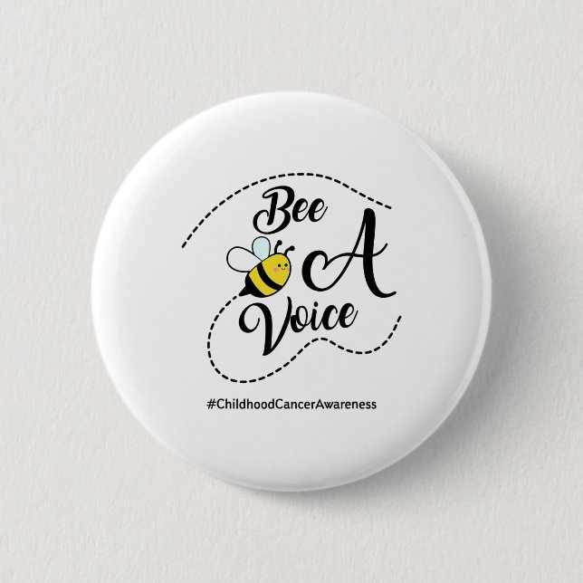 Bee A Voice Childhood Cancer Awareness  6 Cm Round Badge (Front)