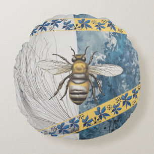 Bee aesthetic round cushion