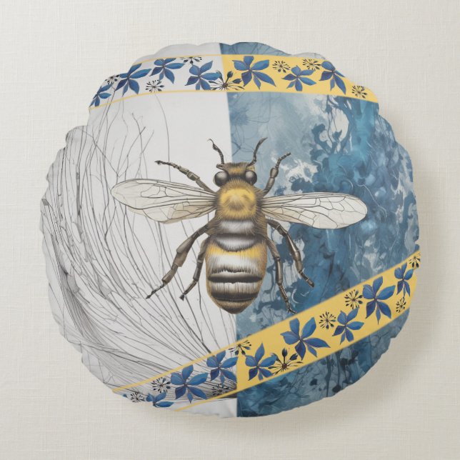 Bee aesthetic round cushion (Front)