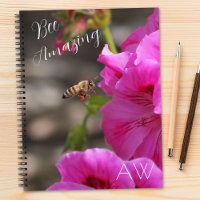 Bee Amazing Bee Pollen Pink Flower Monogram
