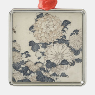 Bee and chrysanthemums metal tree decoration