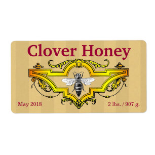 Bee and Clover Golden Honey Jar